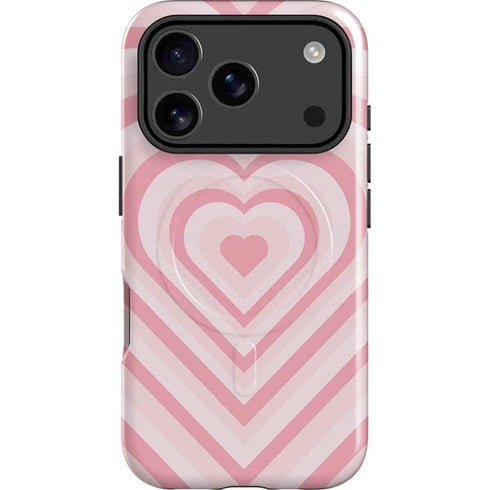 Pink Heart Pattern iPhone 17 Pro Max Magsafe Impact Case