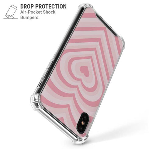 Pink Heart Pattern iPhone X/XS Clear Case