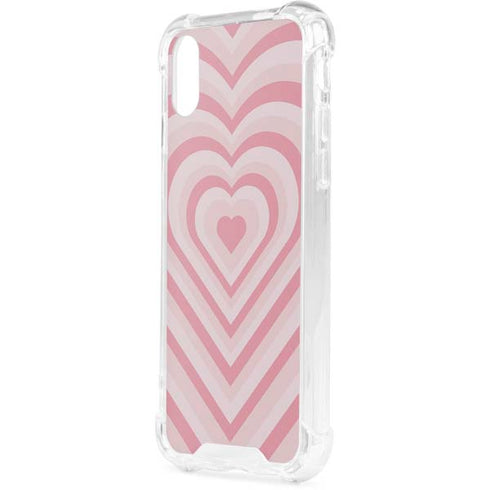 Pink Heart Pattern iPhone XS Clear Case