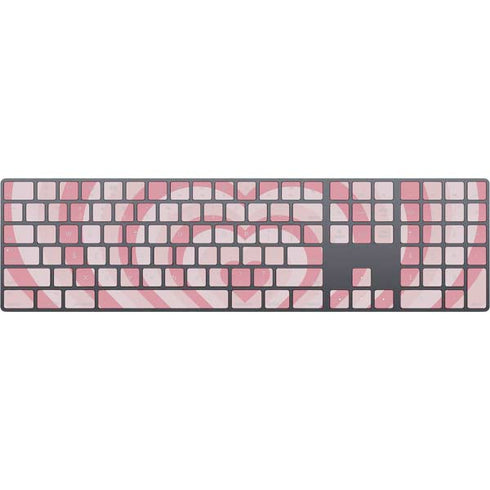 Pink Heart Pattern Magic Keyboard with Numeric Keypad Skin