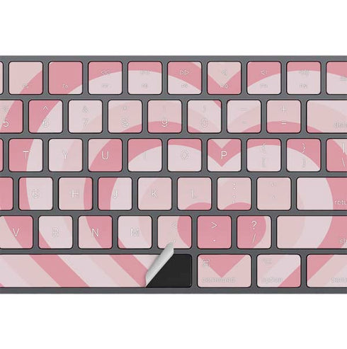 Pink Heart Pattern Magic Keyboard with Numeric Keypad Skin