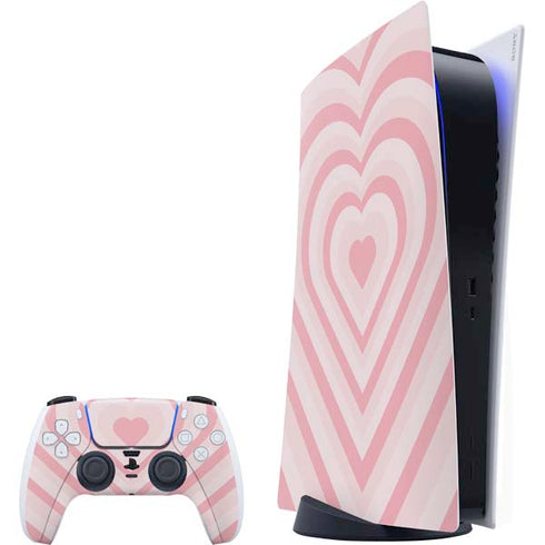 Pink Heart Pattern PlayStation PS5 Skins