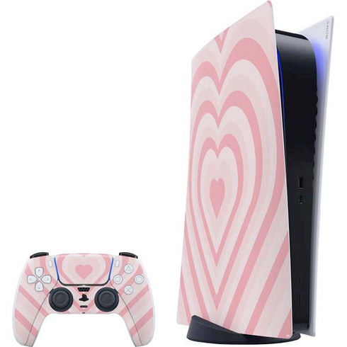 Pink Heart Pattern PlayStation PS5 Skins