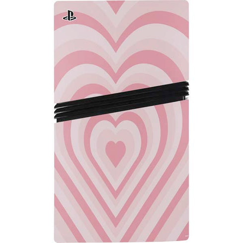 Pink Heart Pattern PS5 Pro Disk Bundle Skin