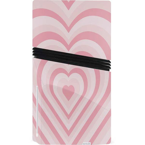Pink Heart Pattern PS5 Pro Disk Bundle Skin