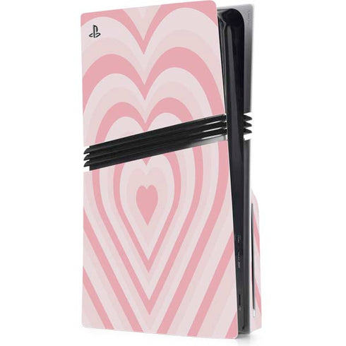 Pink Heart Pattern PS5 Pro Disk Console Skin