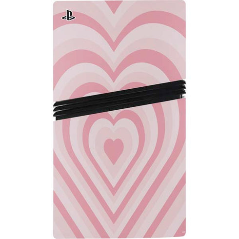 Pink Heart Pattern PS5 Pro Disk Console Skin