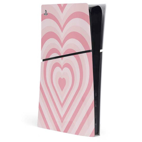 Pink Heart Pattern PS5 Slim Digital Edition Console Skin