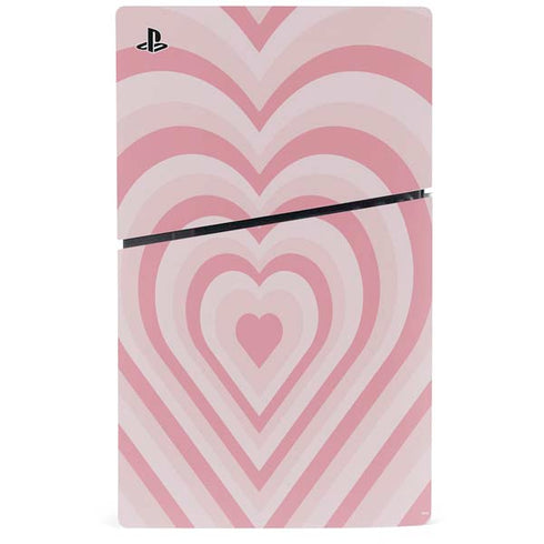 Pink Heart Pattern PS5 Slim Digital Edition Console Skin