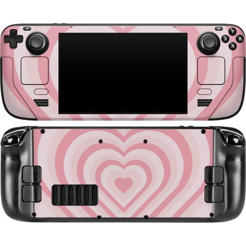 Pink Heart Pattern Steam Deck Handheld Gaming Computer OLED Skin