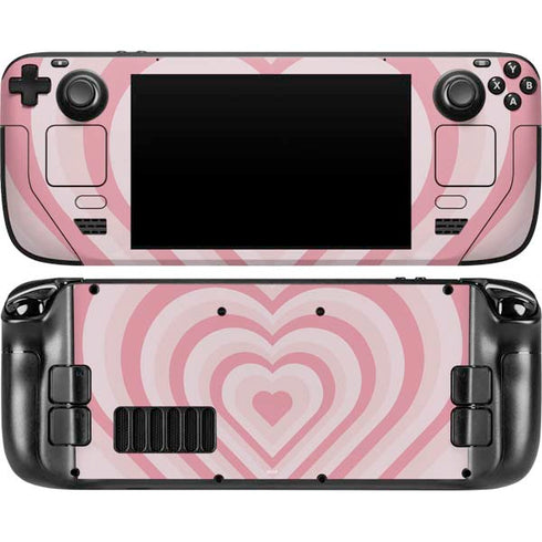Pink Heart Pattern Steam Deck Handheld Gaming Computer Skin