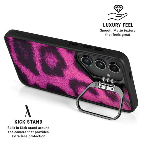 Pink Leopard Spots Galaxy S25 Kickstand Case