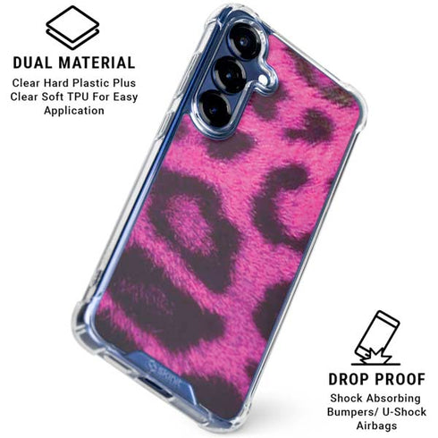 Pink Leopard Spots Galaxy S25 Clear Case