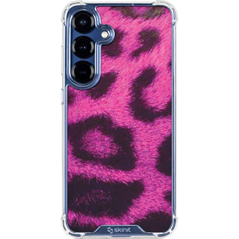 Pink Leopard Spots Galaxy S25 Plus Clear Case