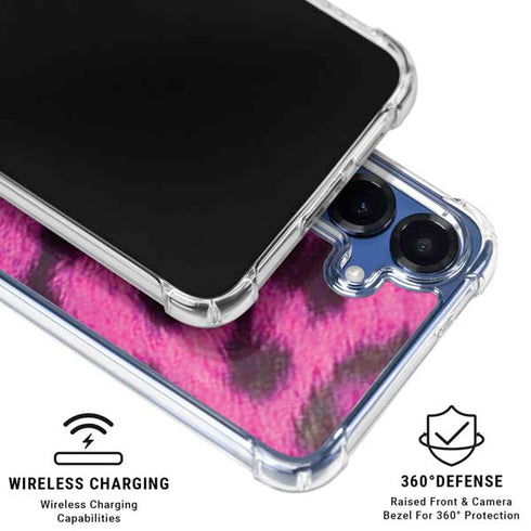 Pink Leopard Spots Galaxy S25 Plus Clear Case
