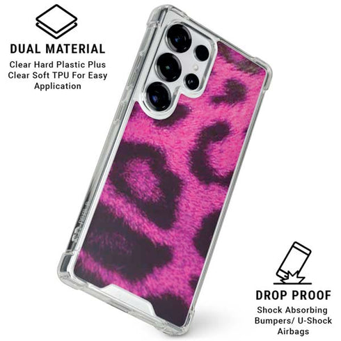 Pink Leopard Spots Galaxy S25 Ultra Clear Case