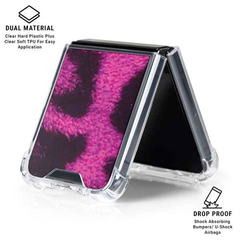 Pink Leopard Spots Galaxy Z Flip6 Clear Case