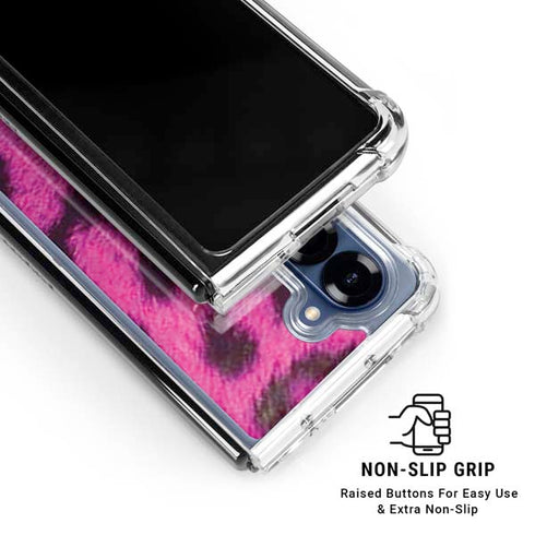 Pink Leopard Spots Galaxy Z Fold6 Clear Case