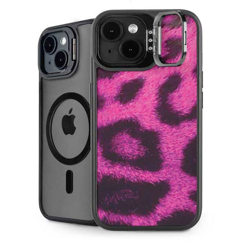 Pink Leopard Spots iPhone 14 Plus Kickstand Case
