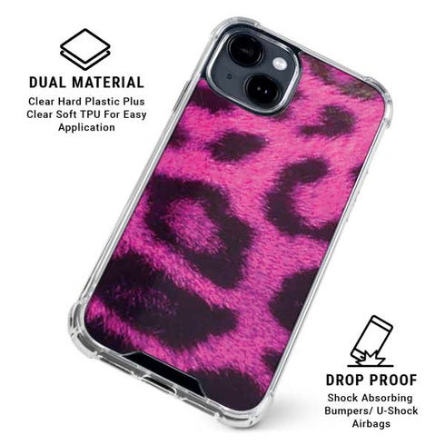 Pink Leopard Spots iPhone 15 Clear Case
