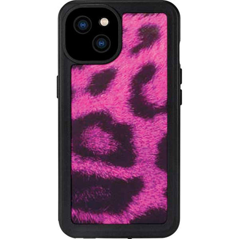Pink Leopard Spots iPhone 15 Plus Waterproof Case