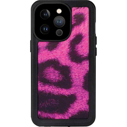 Pink Leopard Spots iPhone 15 Pro Waterproof Case