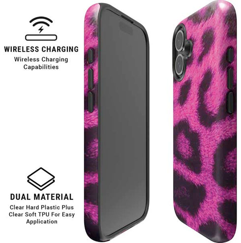 Pink Leopard Spots iPhone 16 Magsafe Impact Case