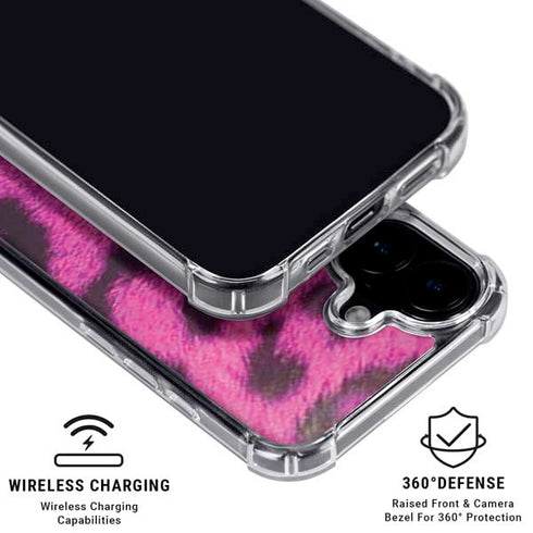 Pink Leopard Spots iPhone 16 Plus Clear Case