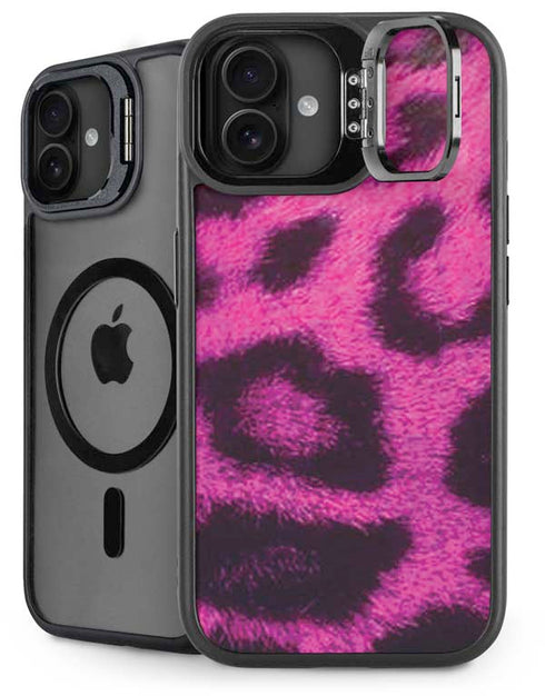 Pink Leopard Spots iPhone 16 Plus Kickstand Case