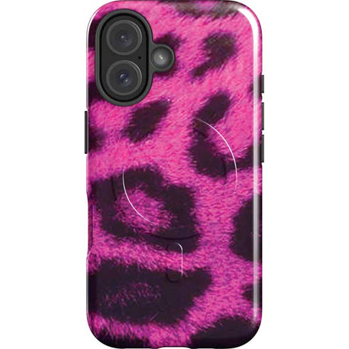 Pink Leopard Spots iPhone 16 Plus Magsafe Impact Case