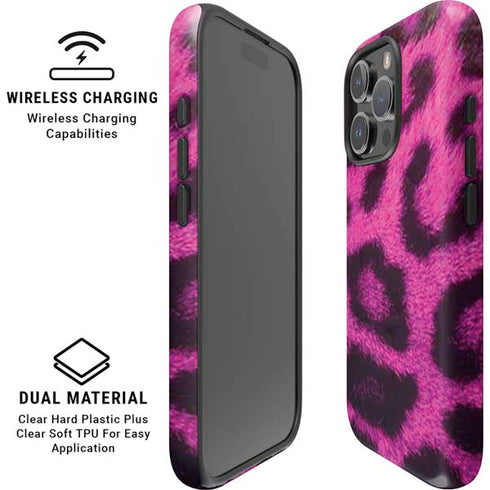 Pink Leopard Spots iPhone 16 Pro Magsafe Impact Case