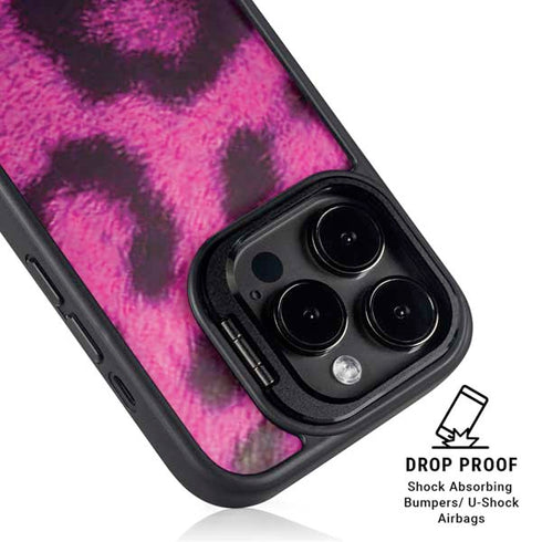 Pink Leopard Spots iPhone 16 Pro Max Kickstand Case