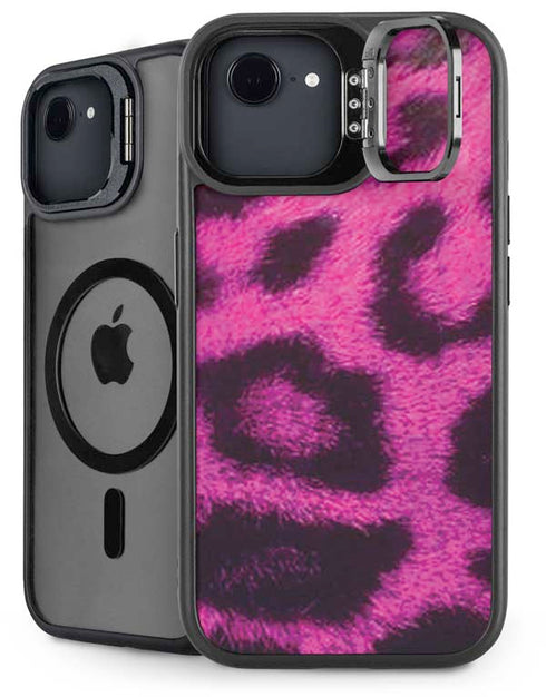 Pink Leopard Spots iPhone 16e Kickstand Case