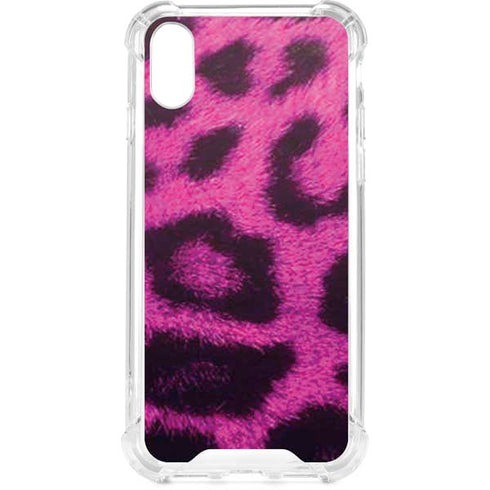 Pink Leopard Spots iPhone XS Clear Case