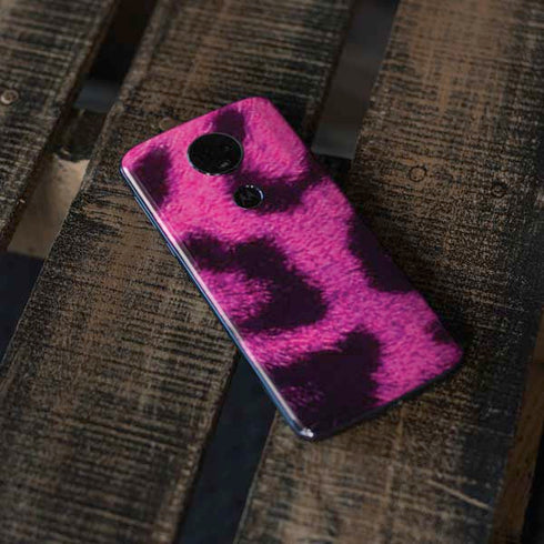 Pink Leopard Spots Moto E5 Plus Skin