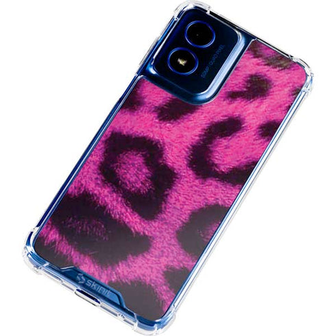 Pink Leopard Spots Moto G Play 4G (2024) Clear Case