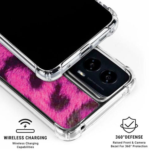 Pink Leopard Spots Moto G Power 5G (2024) Clear Case