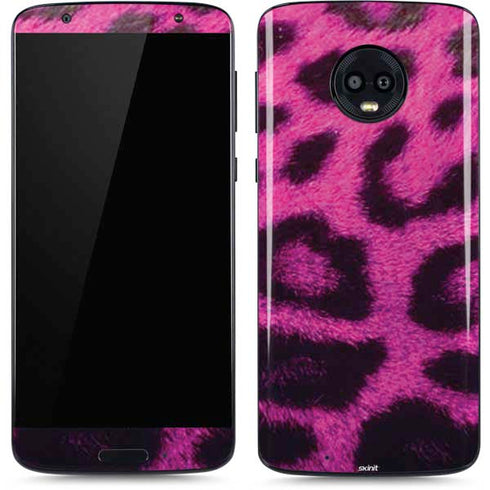 Pink Leopard Spots Moto G6 Skin