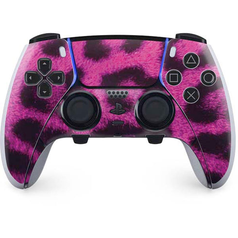 Pink Leopard Spots PS5 DualSense Edge Pro Controller Skin