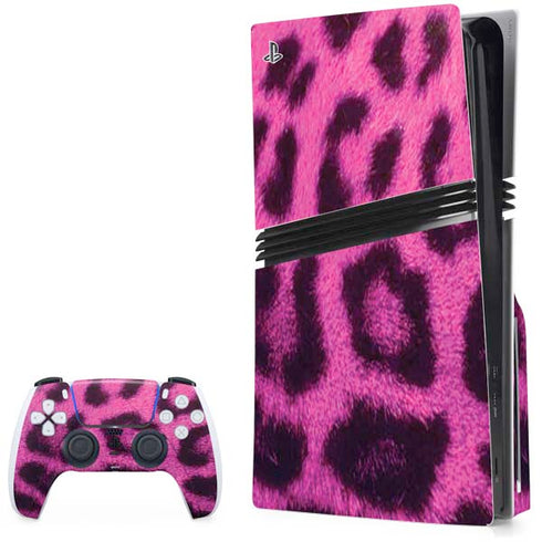 Pink Leopard Spots PS5 Pro Disk Bundle Skin
