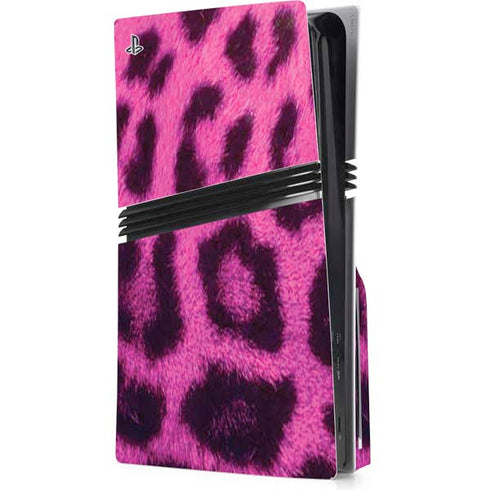 Pink Leopard Spots PS5 Pro Disk Console Skin