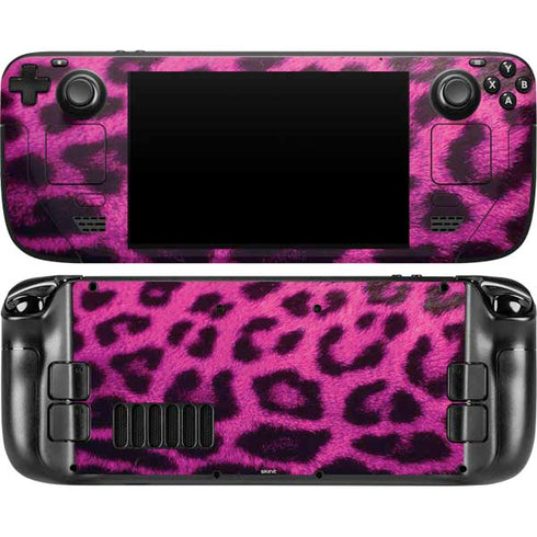 Pink Leopard Spots Steam Deck Handheld Gaming Computer OLED Skin