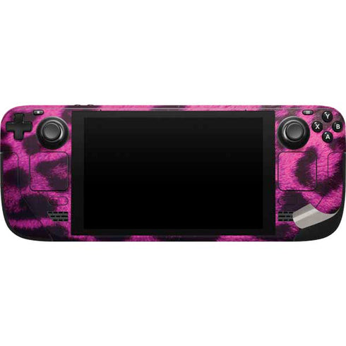 Pink Leopard Spots Steam Deck Handheld Gaming Computer Skin