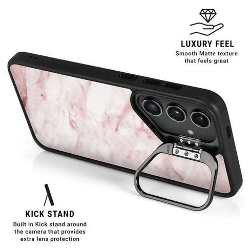 Pink Marble Galaxy S25 Kickstand Case