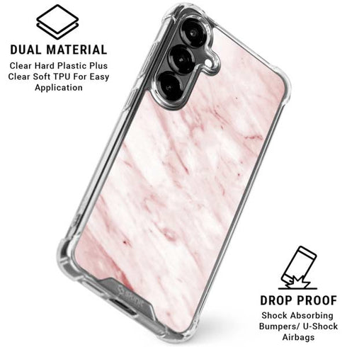 Pink Marble Galaxy S26 Plus Clear Case