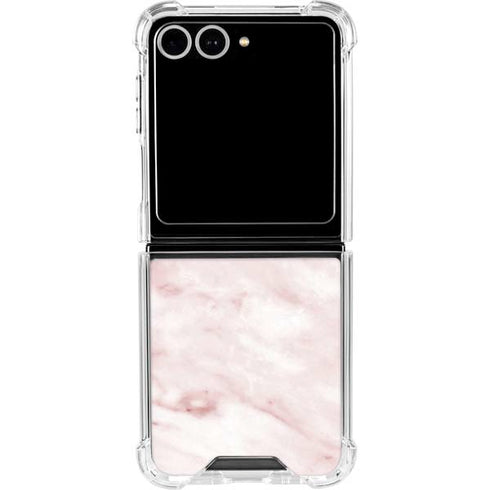 Pink Marble Galaxy Z Flip7 Clear Case
