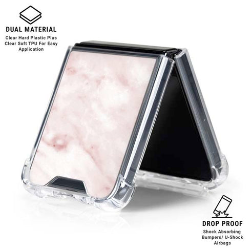 Pink Marble Galaxy Z Flip7 Clear Case
