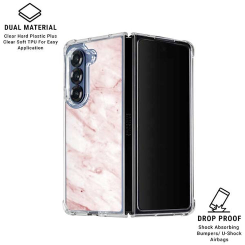 Pink Marble Galaxy Z Fold6 Clear Case