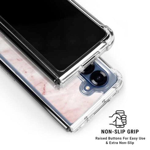 Pink Marble Galaxy Z Fold7 Clear Case