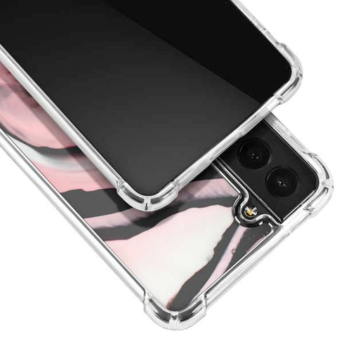 Pink Marble Ink Galaxy S22 Plus Clear Case